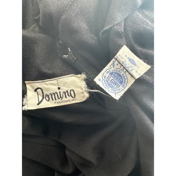 1970s Domino Fashions Black Maxi Dress with Folk Embroidered Trim USA made small - Picture 13 of 14